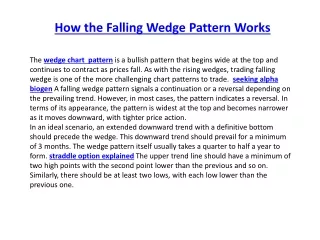 How the Falling Wedge Pattern Works