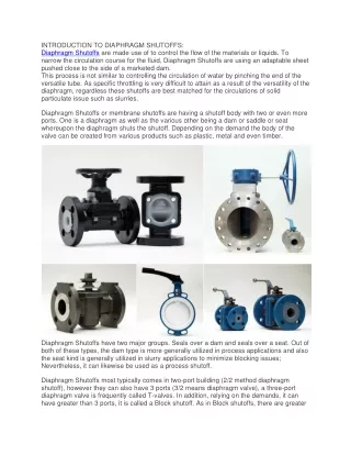 introduction to diaphragm shutoffs diaphragm