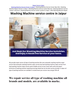 Washing Machine service centre in Jaipur