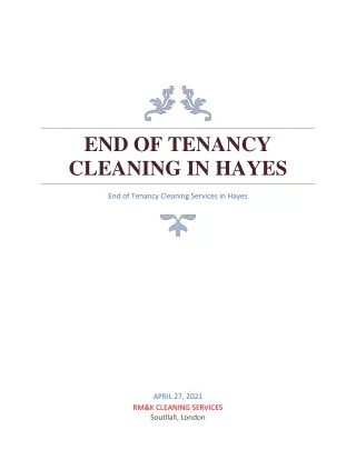 End of Tenancy Cleaning Hayes | RM&K Cleaning Services