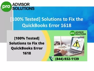 100 tested solutions to fix the quickbooks error 1618