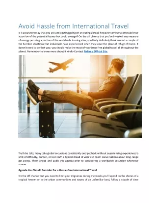Avoid Hassle from International Travel