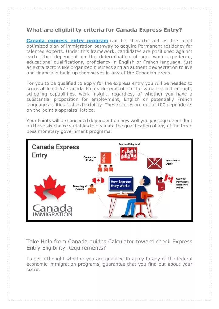 PPT - What are eligibility criteria for Canada Express Entry(1 ...