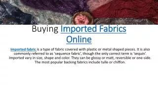 buying imported fabrics online