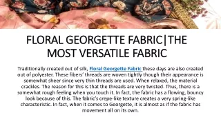 floral georgette fabric the most versatile fabric