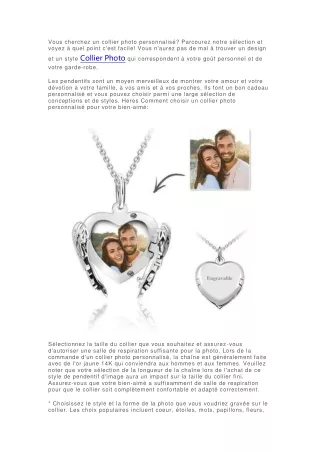 vous cherchez un collier photo personnalis