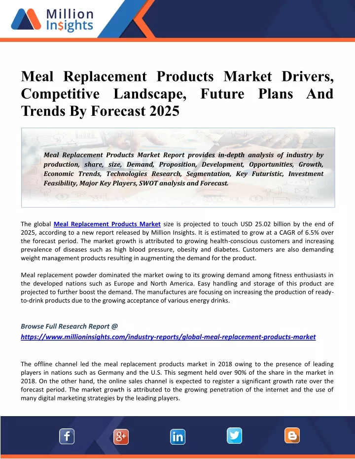 meal replacement products market drivers