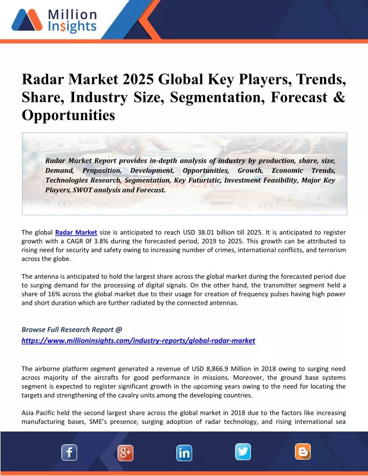 radar market 2025 global key players trends share