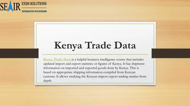 kenya trade data