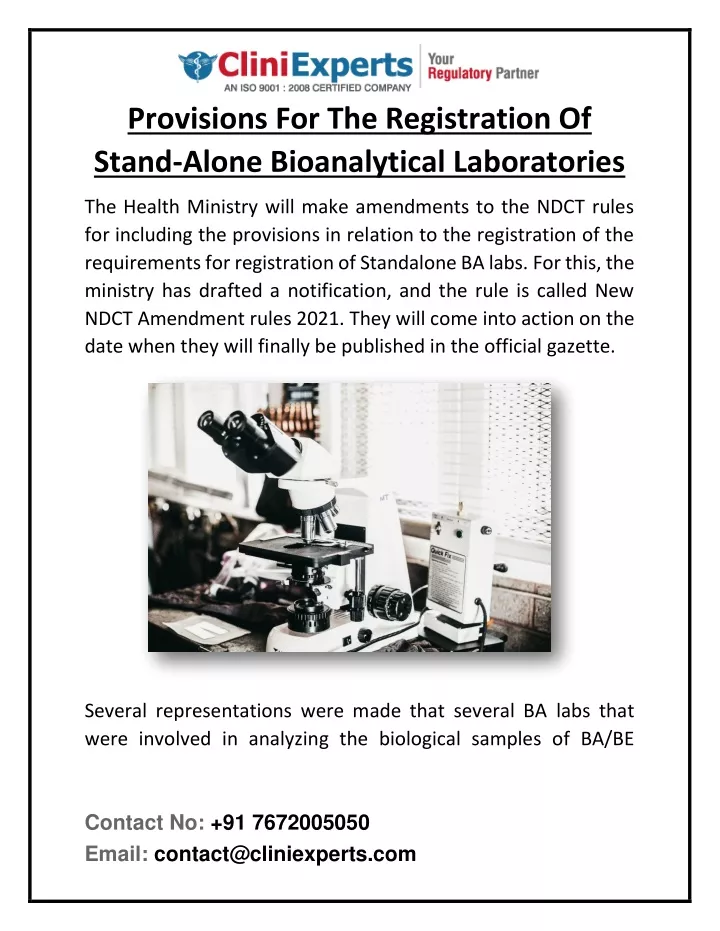provisions for the registration of stand alone