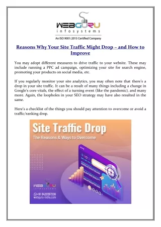 reasons why your site traffic might drop