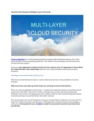 cloud security requires multiple layers