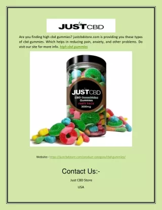 are you finding high cbd gummies justcbdstore