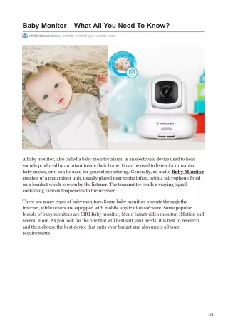 baby monitor what all you need to know