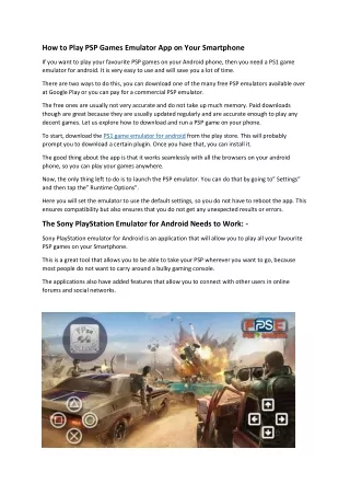 how to play psp games emulator app on your