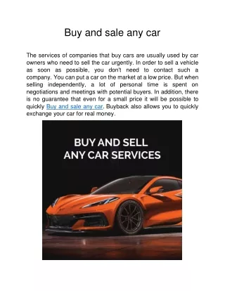 Buy and sale any car