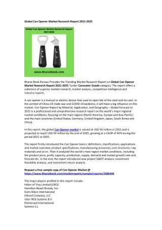 global can opener market research report 2021 2025