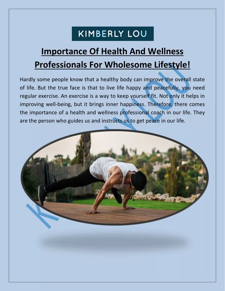 importance of health and wellness professionals