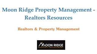 Realtors Resources - Moon Ridge Property Management