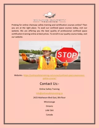 probing for online chainsaw safety training