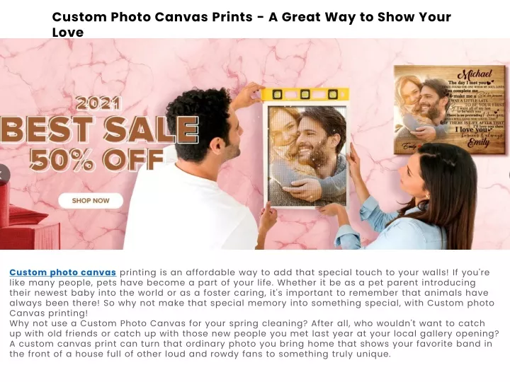 custom photo canvas prints a great way to show