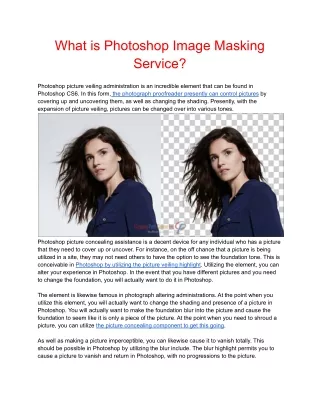 What is Photoshop Image Masking Service