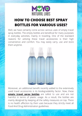 How to Choose Best Spray Bottles for Various Uses? Check Out!