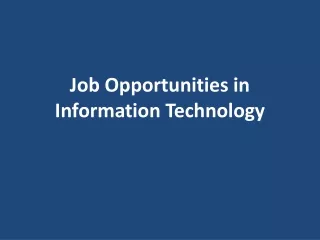 job opportunities in information technology