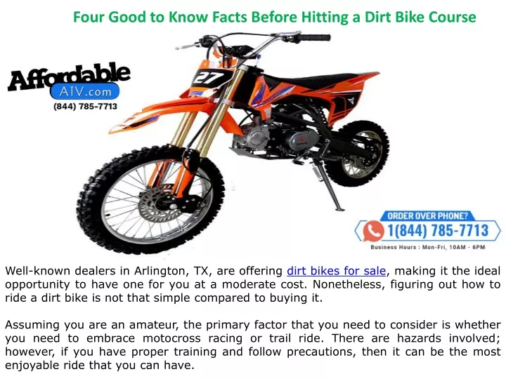 four good to know facts before hitting a dirt