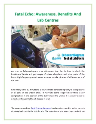 fatal echo awareness benefits and lab centres
