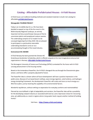catalog affordable prefabricated houses a fold