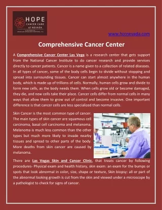 Comprehensive Cancer Center