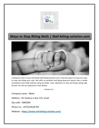 Ways to Stop Biting Nails | Nail-biting-solution.com