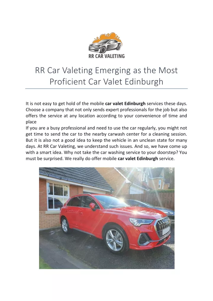 rr car valeting emerging as the most proficient