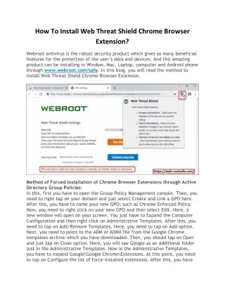 how to install web threat shield chrome browser