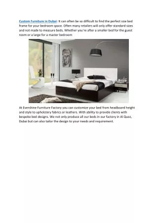 Custom Furniture in Dubai