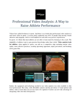 professional video analysis a way to raise