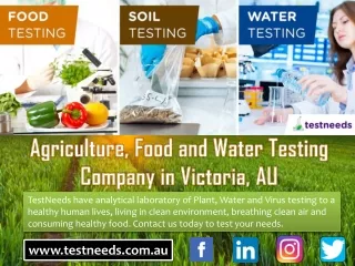 Agriculture, Food and Water Testing Company in Victoria, AU