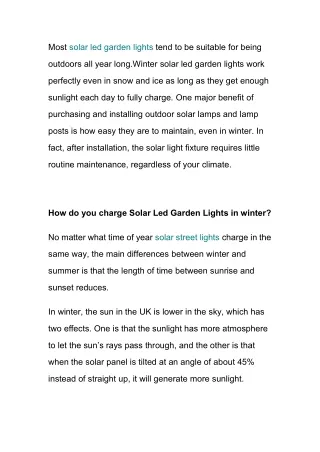 most solar led garden lights tend to be suitable