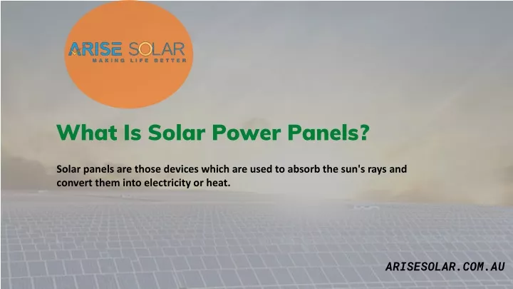 what is solar power panels