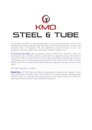 Kmd Steel - Stainless Steel Round Bar Manufacturers In India