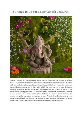 3 things to do for a safe ganesh chaturthi