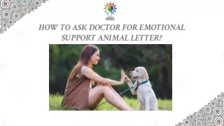 How to Ask Doctor for Emotional Support Animal letter