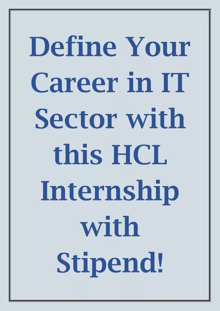define your career in it sector with this