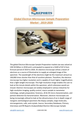 global electron microscope sample preparation