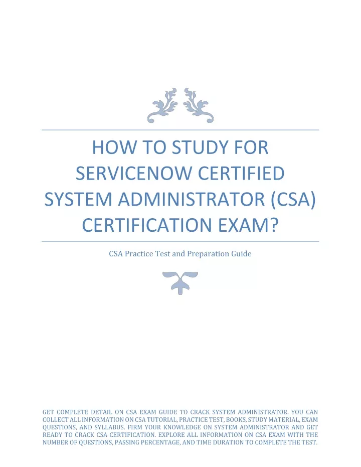 Servicenow Admin Certification Study Material PPT - How to Study for ServiceNow Certified System Administrator (CSA