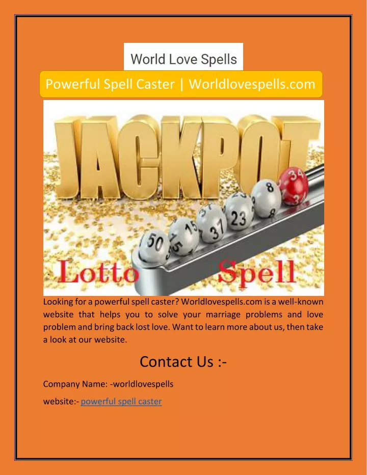 powerful spell caster worldlovespells com