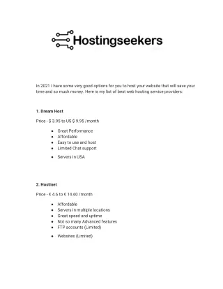 Best web hosting service providers