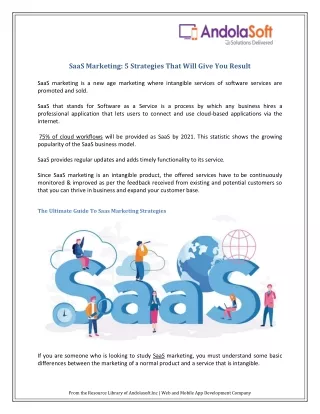 saas marketing 5 strategies that will give