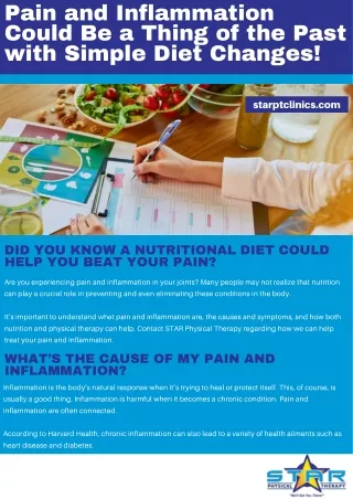 Pain and Inflammation Could Be a Thing of the Past with Simple Diet Changes!